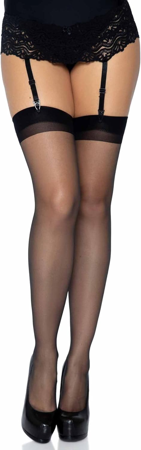 Women's Sheer Lace Top Thigh High Stockings
