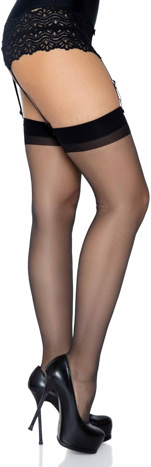 Women's Sheer Lace Top Thigh High Stockings