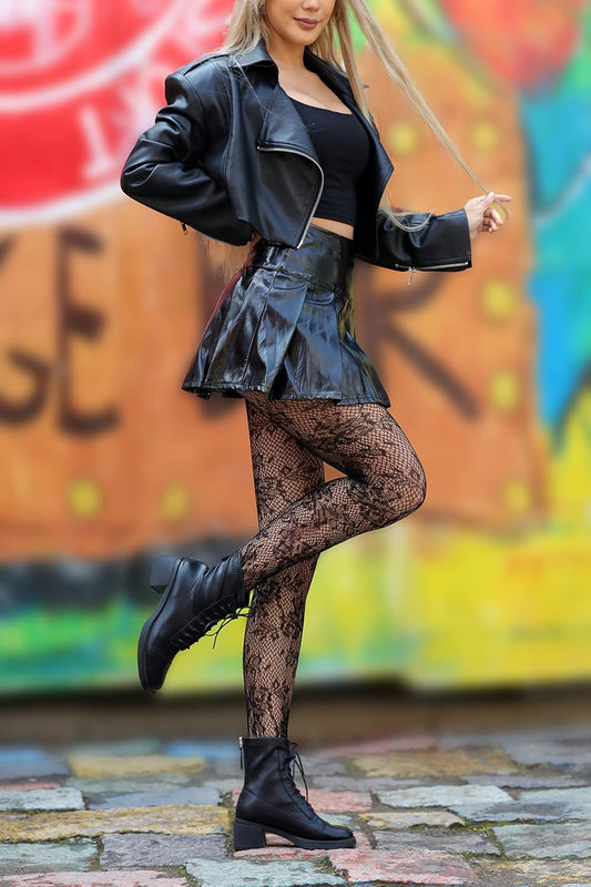 High Waist Fishnet Tights, Thigh High Suspender Stockings