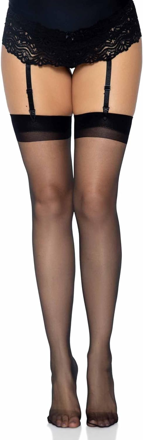 Women's Sheer Lace Top Thigh High Stockings