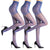 3 Pairs Women's Sheer Tights - 20D Control Top Pantyhose with Reinforced Toes