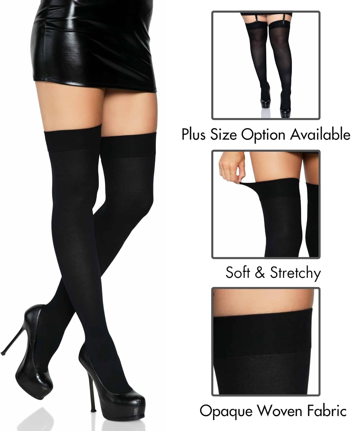 Women's Solid Hue Thigh Highs