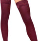 Women's Opaque Thigh High Stockings | Ultra Soft Dual Silicone Lace Top Stay Ups