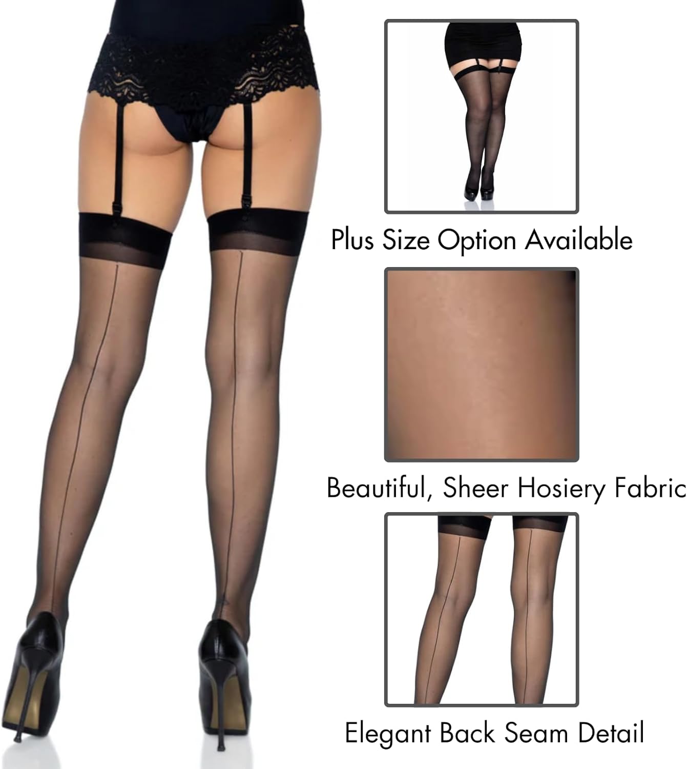 Women's Sheer Lace Top Thigh High Stockings