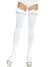 Women's Opaque Thigh Highs with Satin Ruffle Trim and Bow