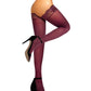 Women's Opaque Thigh High Stockings | Ultra Soft Dual Silicone Lace Top Stay Ups
