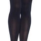 Women's Opaque Thigh Highs with Satin Ruffle Trim and Bow