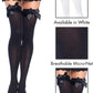 Women's Opaque Thigh Highs with Satin Ruffle Trim and Bow