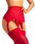 sofsy Premium High-Waist Mesh Garter Belt | 6-Strap Suspender Lingerie for Women's Thigh High Stockings with Metal Clips