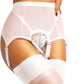 sofsy Premium High-Waist Mesh Garter Belt | 6-Strap Suspender Lingerie for Women's Thigh High Stockings with Metal Clips