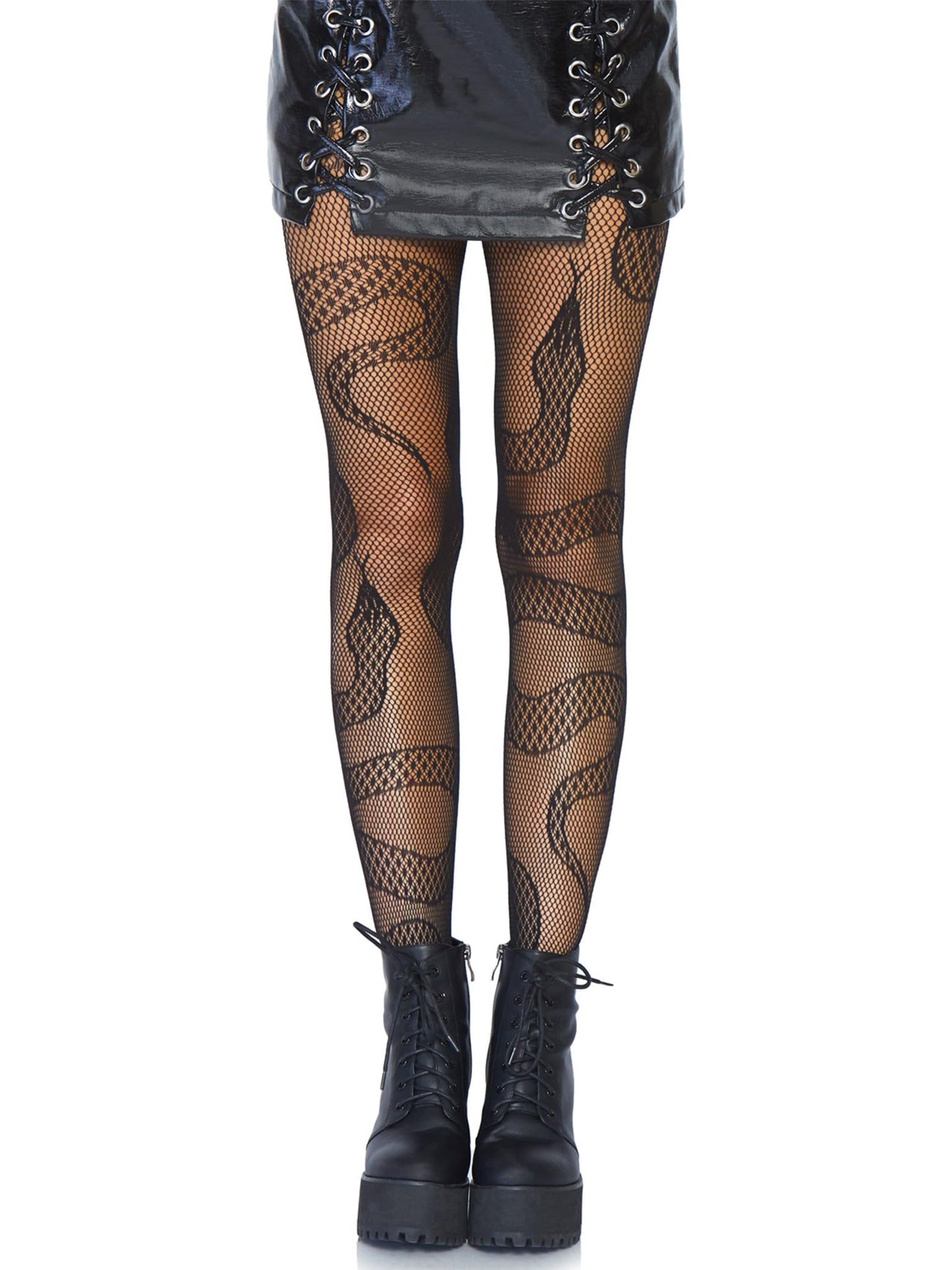 Women's Plus Size Fishnets, Stretchy Net Patterned Tights for Women with Designs