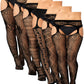 6 Pairs Fishnet Stockings for Women Plus Size Thigh-high Tights Stockings Suspender Pantyhose Garter Belts