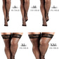Fishnet Thigh High Stockings for Women, Silicone Lace Top Sheer Over Knee Stockings