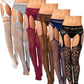 6 Pairs Fishnet Stockings for Women Plus Size Thigh-high Tights Stockings Suspender Pantyhose Garter Belts