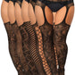 6 Pairs Fishnet Stockings for Women Plus Size Thigh-high Tights Stockings Suspender Pantyhose Garter Belts
