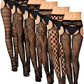 6 Pairs Fishnet Stockings for Women Plus Size Thigh-high Tights Stockings Suspender Pantyhose Garter Belts