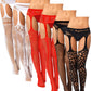 6 Pairs Fishnet Stockings for Women Plus Size Thigh-high Tights Stockings Suspender Pantyhose Garter Belts