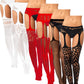 6 Pairs Fishnet Stockings for Women Plus Size Thigh-high Tights Stockings Suspender Pantyhose Garter Belts