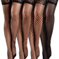 Fishnet Thigh High Stockings for Women, Silicone Lace Top Sheer Over Knee Stockings