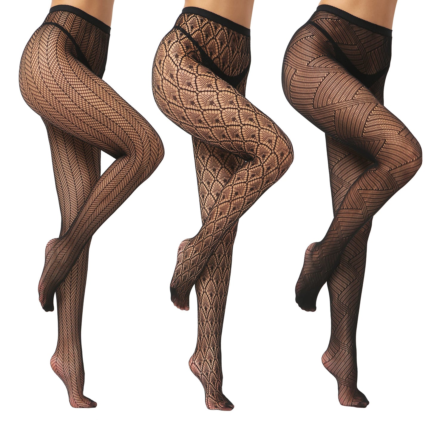 High Waist Fishnet Tights, Thigh High Suspender Stockings