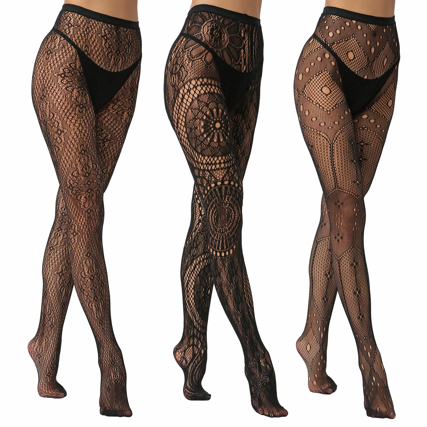 High Waist Fishnet Tights, Thigh High Suspender Stockings